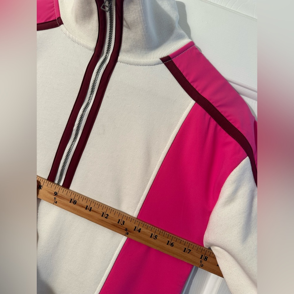 ANTHROPOLOGIE XXS Daily Practice PREPPY Color Block Twofer Mini Dress Pink White - Picture 9 of 16